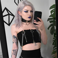 [@dragon.sound] "ZIPPERED CHAIN SEXY" TUBE TOP Y021407
