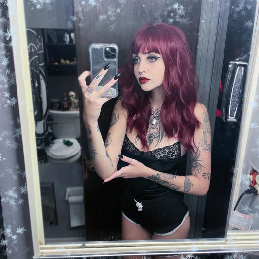 [@horrorhailey] "LOLITA RED BIG WAVY" WIG S040106