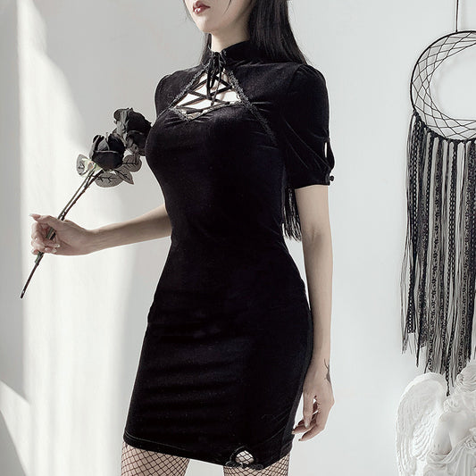 "GOTHIC DARK SEXY" CHEONGSAM DRESS Y050901