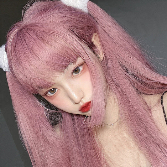 Princess Lolita Cut Pink Long Straight Wig ER5794