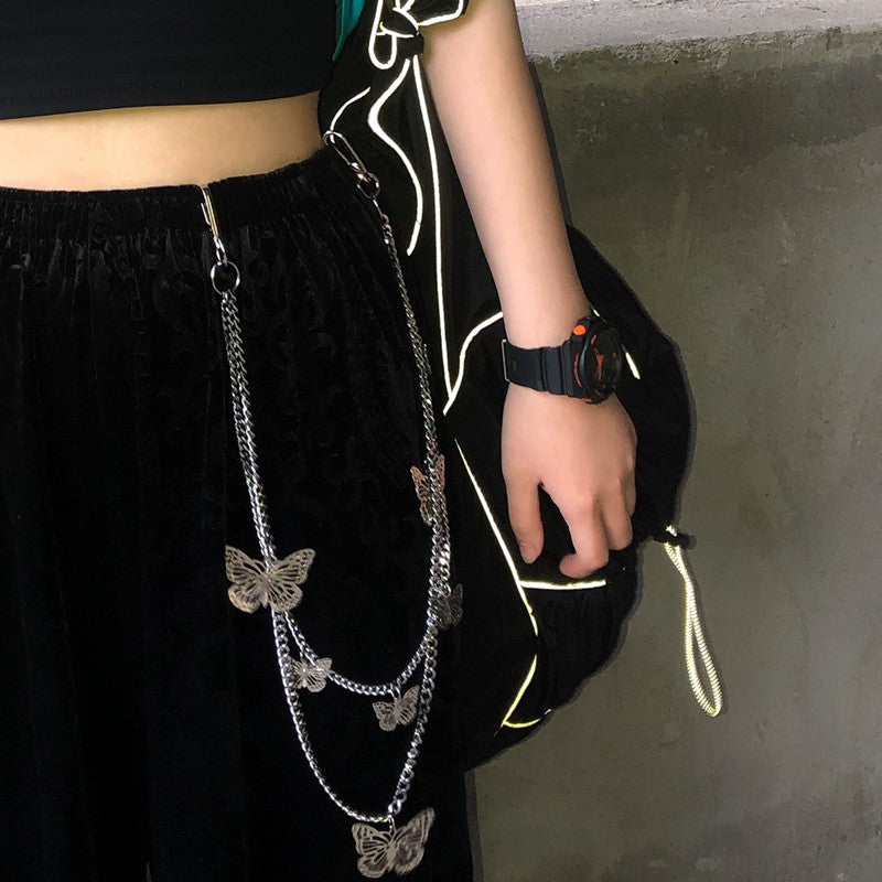 "STEREOSCOPIC BUTTERFLY" BELT PANTS CHAIN D070402