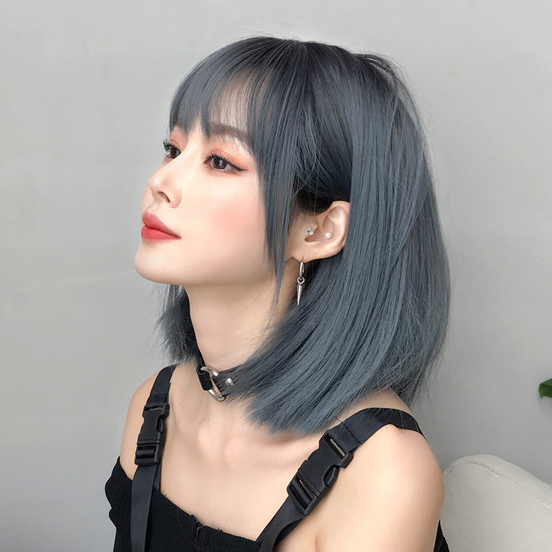 "GREY/BLACK/BROWN AIR BANGS SHORT" WIG  H041902