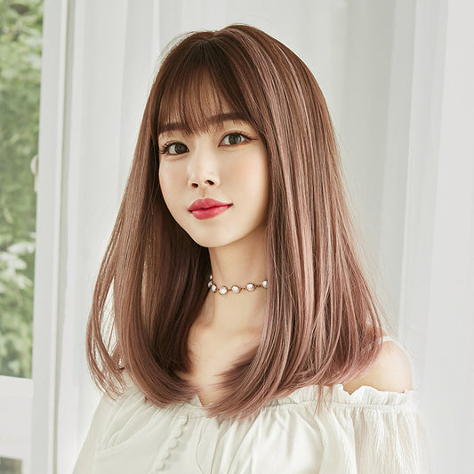 "BLUE/PINK BROWN GRADIENT LONG CURLY" WIG H041905