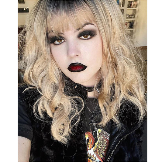 "BLACK GOLD GRADIENT LONG CURLY" WIG N022108