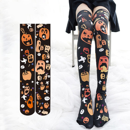 HALLOWEEN ANIME PRINT OVER THE KNEE SOCKS UB3276