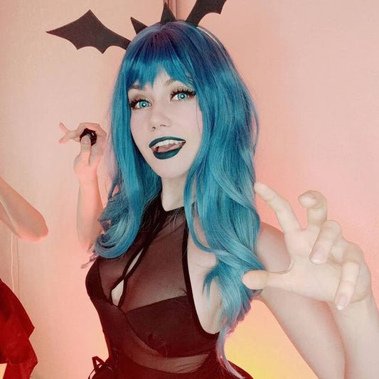 "BLUE LOLITA GRADIENT LONG CURLY" WIG D050517