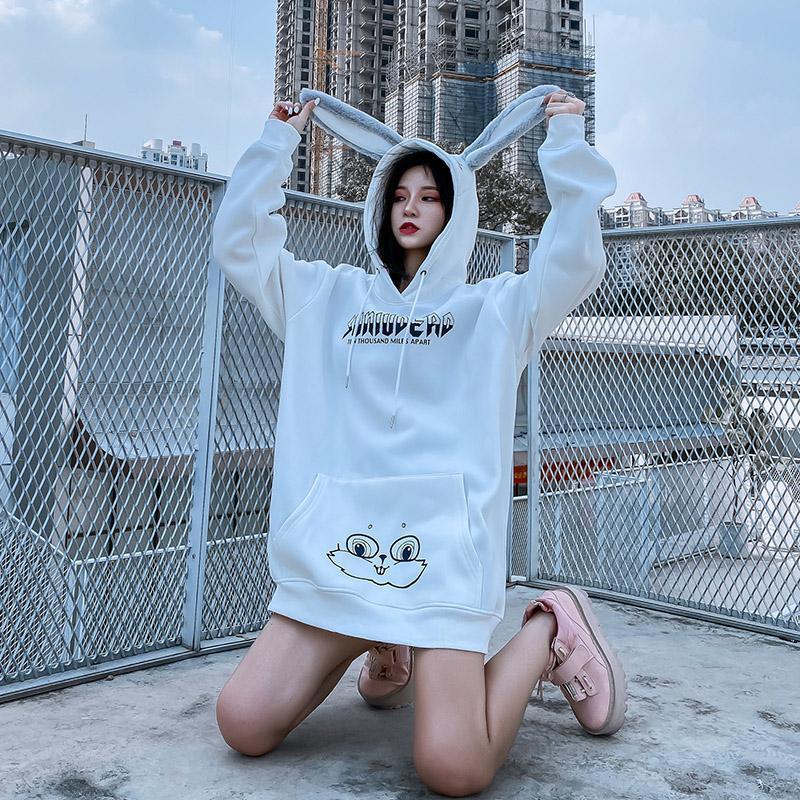 BUNNY EARS PLUS VELVET COUPLE HOODIE UB3315