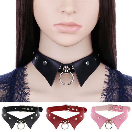 BLACK/RED/WHITE/PINK PUNK COLLAR CHOKERS UB3178