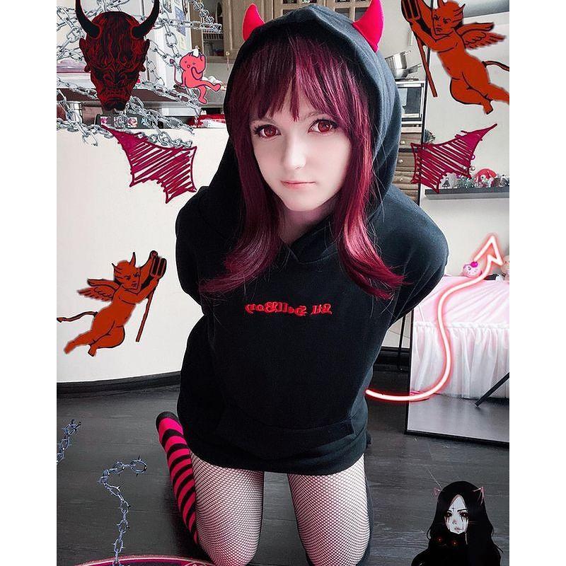 "DEVIL" BLACK HOODIE K080104