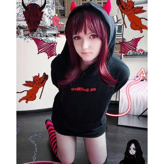 "DEVIL" BLACK HOODIE K080104