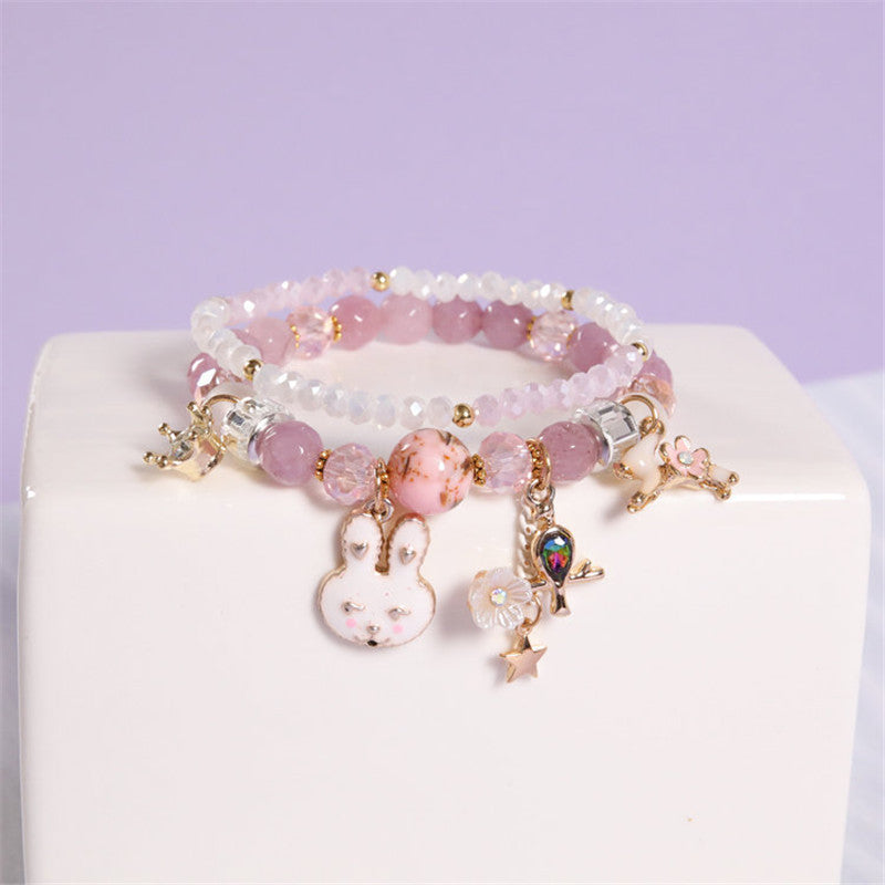 Cartoon Rabbit Crystal Bracelet UB3216