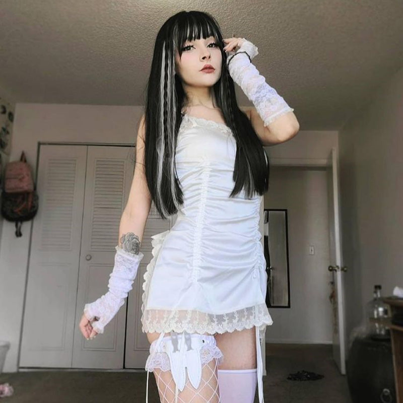 AIR BANGS GRAY BLACK LONG STRAIGHT WIG UB2484