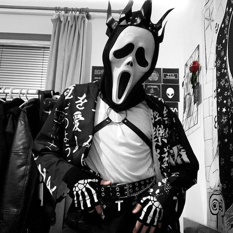 "BLACK RETRO CHINESE CHARACTER PRINT" SHIRT UB2376