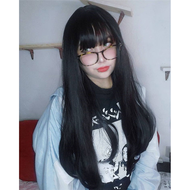 “BLACK LONG STRAIGHT” WIG D052109