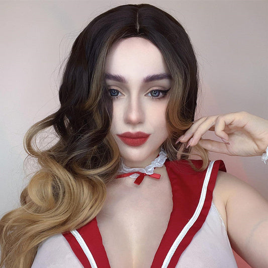 [@shadory_cos] BLACK GOLD BIG WAVE LONG CURLY WIG UB3345