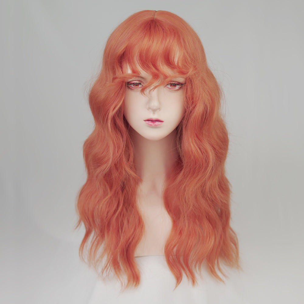 Orange long curly wig  UB98112