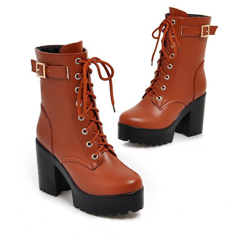 VINTAGE LACE-UP HIGH HEEL BOOTS UB3162