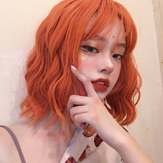 SWRRT CURE ORANGE SHORT CURLY WIG UB97010