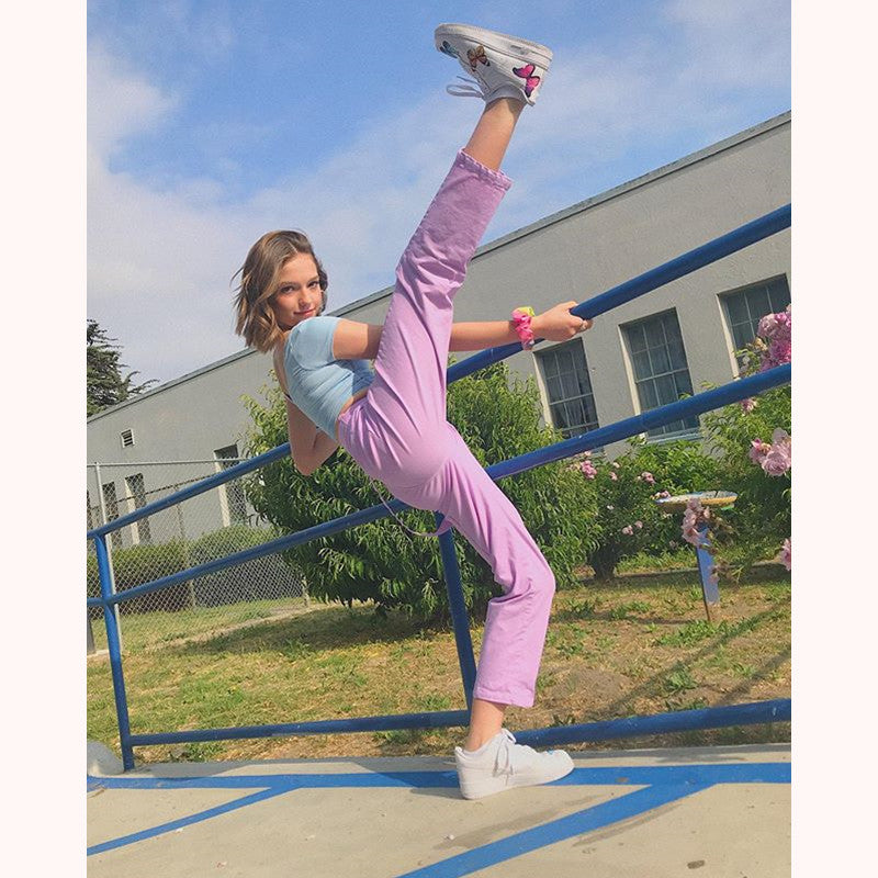 [@missjaydenb] "PURPLE SIDE POCKET HIGH WAIST" OVERALLS PANTS K050301REVIEW