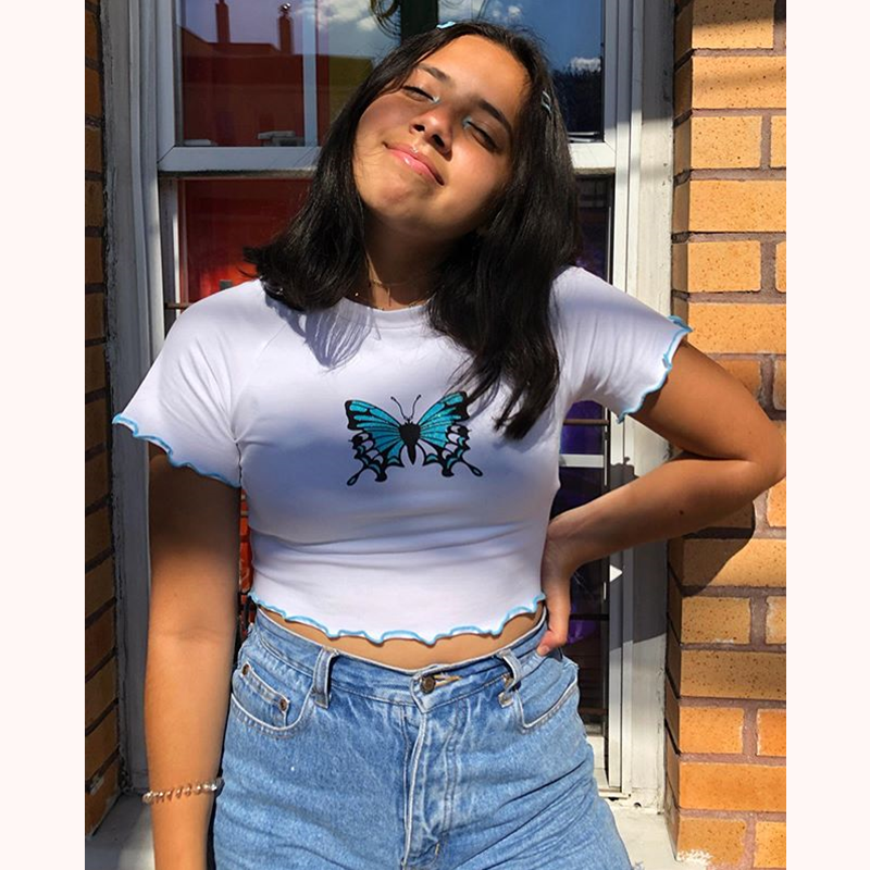 [@exceedaesthetic] "ONE BLUE BUTTERFLY" CROP TOP K050201REVIEW