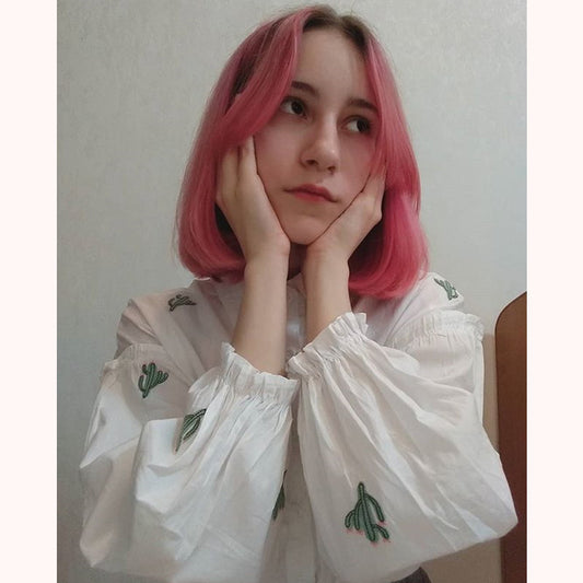 [@not_miyonnari] "CACTUS EMBROIDERY" SHIRT W010132REVIEW