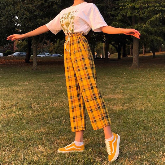[@kkpiece] "YELLOW PLAID" PANTS K082904REVIEW
