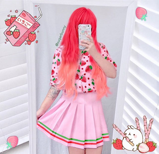 [@suqarbunny] "HARAJUKU RETRO STRAWBERRY" SHIRT K040501REVIEW
