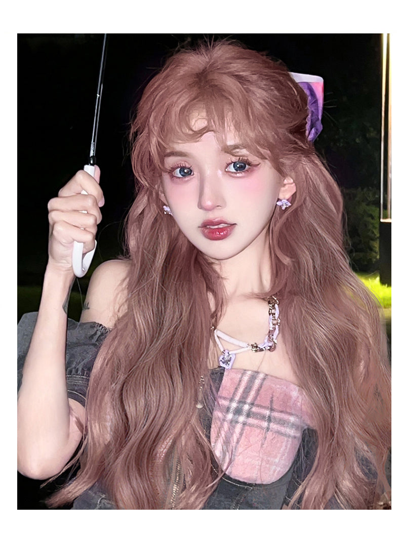 PINK PURPLR LONG CURLY WIG UB97001
