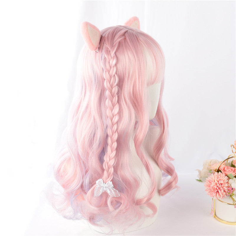HARAJUKU LONG PINK CURLY WIG UB98098