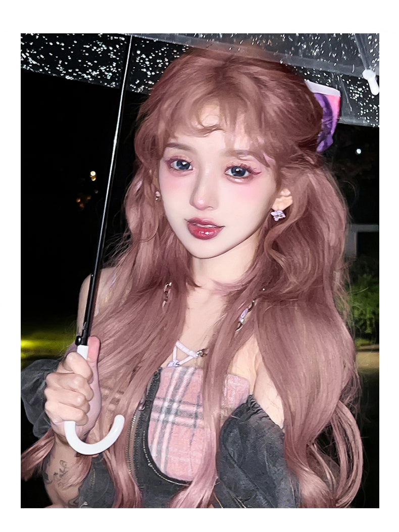 PINK PURPLR LONG CURLY WIG UB97001