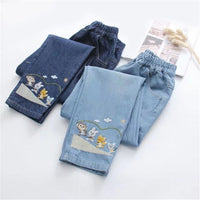 "CUTE KAWAII EMBROIDERED" JEANS Y031604