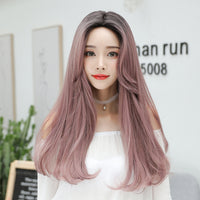 "THREE-COLOR TOP DYED BLACK LONG CURLY" WIG H041912