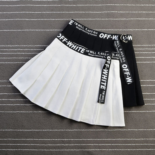 "DARK HIGH WAIST" PLEATED SKIRT K052605
