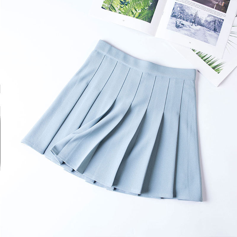 "CANDY-COLORED ELASTIC WAIST" PLEATED SKIRT K112207