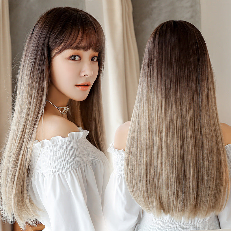 "GRADIENT THREE-COLOR LONG STRAIGHT" WIG H041901