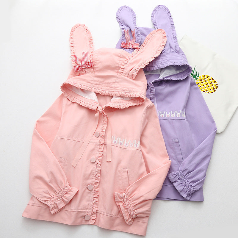 "CUTE BUNNY EAR" PURPLEHOODED JACKET K100306