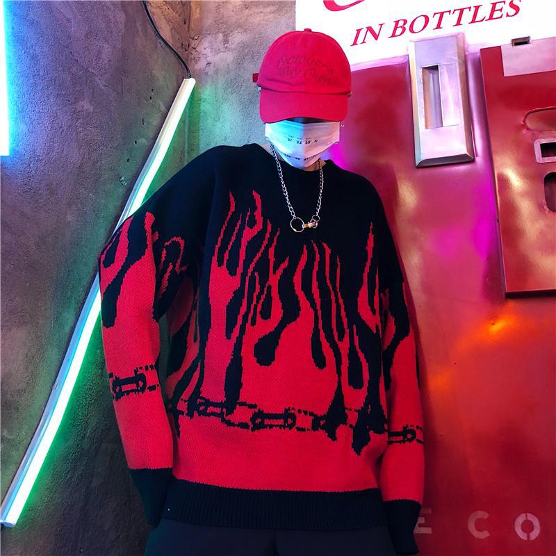 [@promptedtomyrevenge] "FLAME RED PURPLE" PULLOVER SWEATER K071310REVIEW