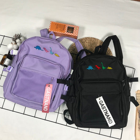 "HARAJUKU DINOSAUR EMBROIDERY" BACKPACK K081008
