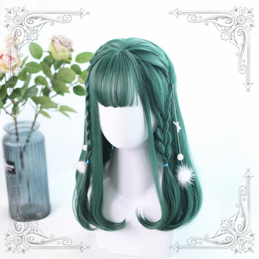 "LOLITA DARK GREEN" MEDIUM LONG WIG K102307