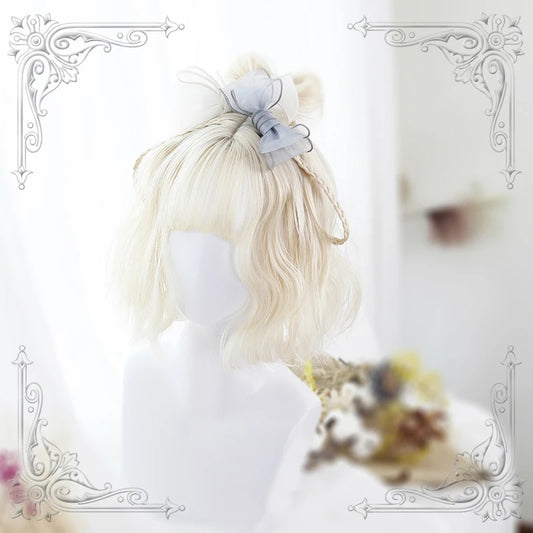 "LOLITA MILK WHITE AIR BANGS SHORT" WIG Y020812