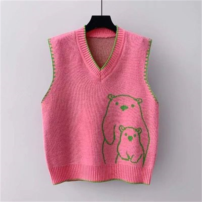 Cute Bear Jacquard Vest UB6189