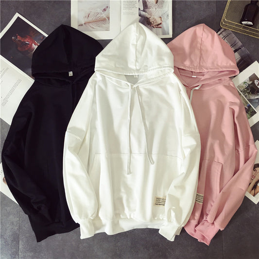 "FIND HAPPINESS" SOLID COLOR HOODIES K072404