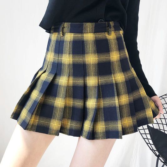 "VINTAGE PLAID" PLEATED SKIRT K040902