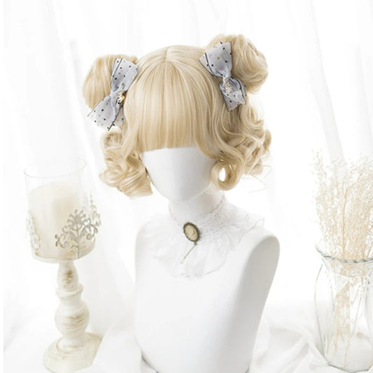 "GOLD/CHOCOLATE SHORT CURLY" WIG D041525