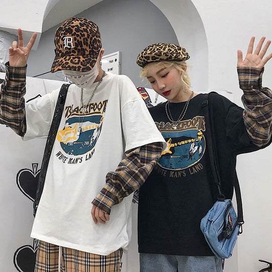 "COUPLE RETRO PRINTED PLAID" LONG SLEEVES K050510