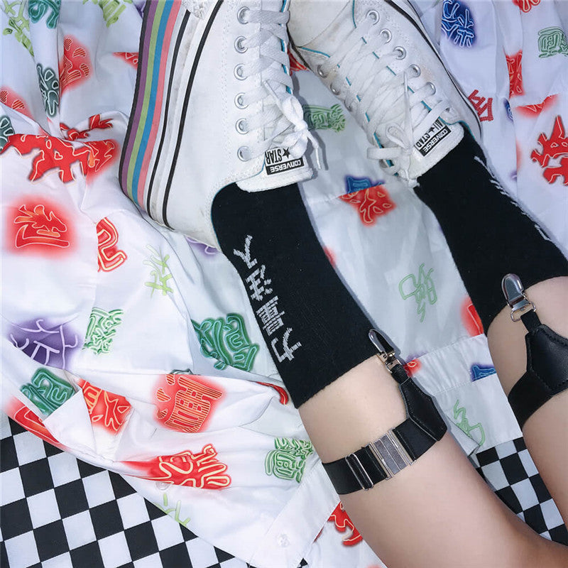 PUNK BLACK SOCK BUCKLE （NON-SLIP GARTER）K052508