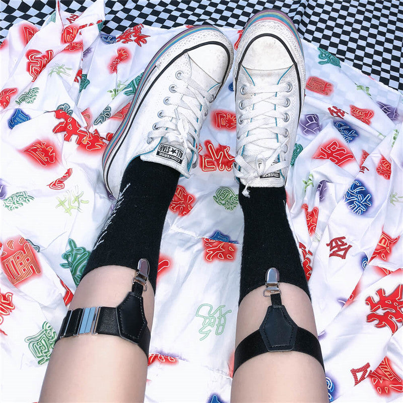 PUNK BLACK SOCK BUCKLE （NON-SLIP GARTER）K052508