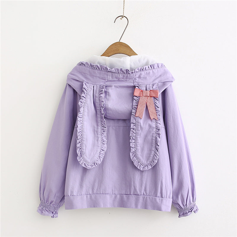 "CUTE BUNNY EAR" PURPLEHOODED JACKET K100306
