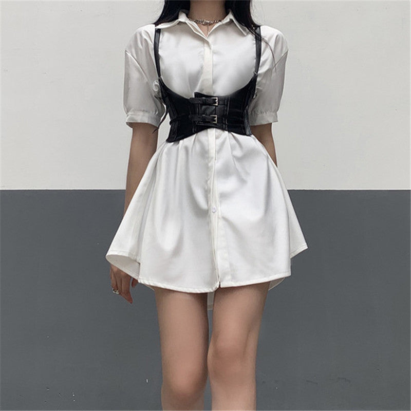 Mid Length White Shirt Dress ER5765