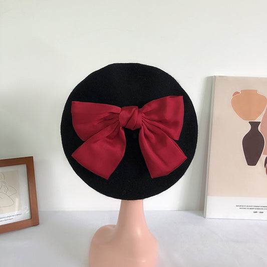 Detachable Beret With Sweet Big Bow UB3248